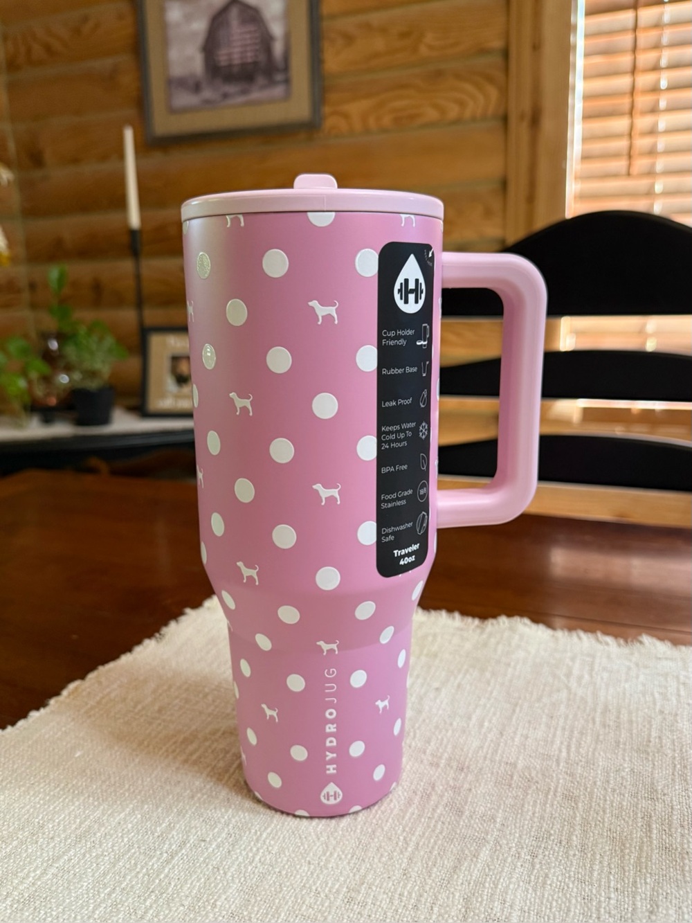 PINK DOT DOG HydroJug 40oz Traveler Straw Tumbler • Victoria’s Secret Collab